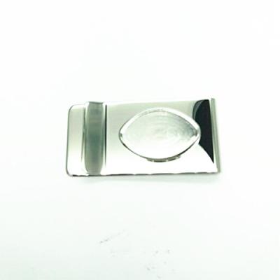 China Europe Custom Design Coin Bezel Pocket Cash Clip Hide Stainless Steel Metal Money Clip With Coin Holder for sale