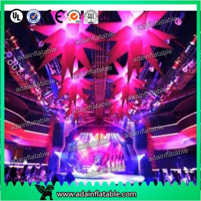 China Event Ceiling Inflatable Stage Decoration LED Star Light With 210T Polyester Cloth for sale