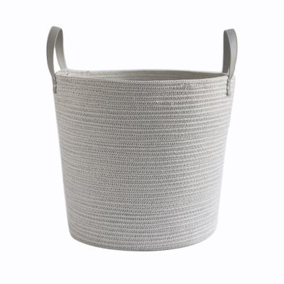 China Modern Nordic Modern Nordic Laundry Basket Rope Woven Cotton Rope Laundry Storage Basket Wind Dirty Clothes Folding Miscellaneous Bags and Baskets for sale