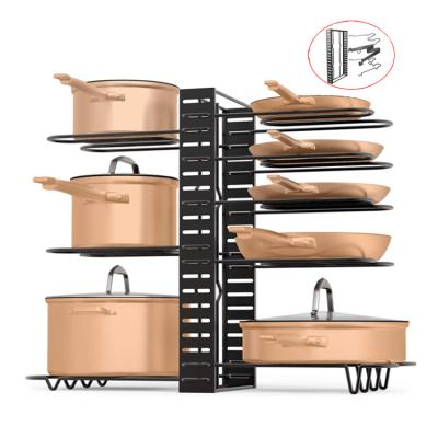 China 2021 Viable Newcomer Adjustable Metal Pan Organizer, Pot Lid Holder, Pan Rack for Kitchen (Improved) for sale