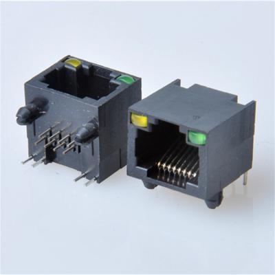 China Plastic PCB Ethernet Jack RJ45 Connector With Display Light for sale