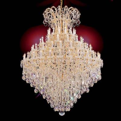 China Modern High Quality European Large Gold Traditional Maria Theresa k9 Raindrop Crystal Chandelier For Hotel Project for sale