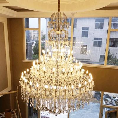 China Custom Made Modern High End Gold Large Maria Theresa Crystal Luxury Hotel Lobby Chandeliers for sale