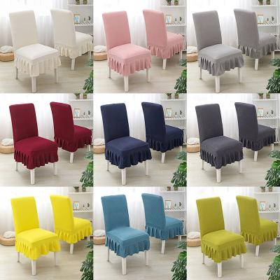 China White Strechable Europe Style Short Skirt Wedding Spandex Banquet Banquet Short Skirt Chair Covers For Wedding for sale