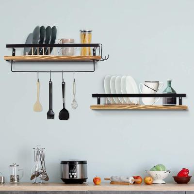 China Sustainable Hot Sale Metal Floating Shelves Wall Mounted Storage Racks Perfect Decorative Storage For Kitchen, Bathroom, Living Room for sale