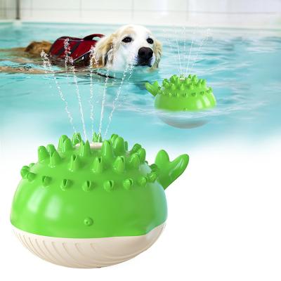 China Hot Selling Stocked Toy Chew Tpr Summer Water Dog Play Toys Electric Pet Water Pet Floating Swimming Electronic Toy for sale