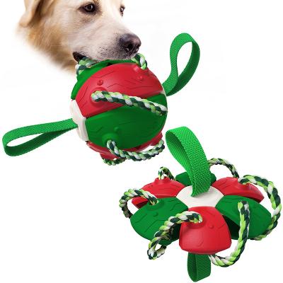 China Stored Natural Soft Hard Teeth Toy Rebound Ball Rope Dog Chewing Discs Dog Chewing Ball Toy For Training for sale