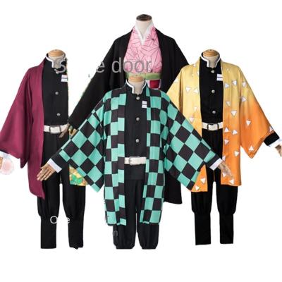 China Over 6 Years Aidouty Kimetsu No Yaiba Full Set Kitchen Door Tanjirou Bean Anime Game Costume Haori Cosplay Costume for sale