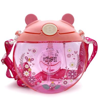 China Aidouty 17oz Unique Design Cartoon Kids Donut Viable Kettle with Spray and Strap Portable Outdoor Drink Carry Plastic Bottles for sale