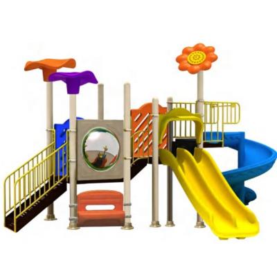 China Colorful Cheap Plastic Slides Plastic Outdoor Playground With Lovely Flower for sale