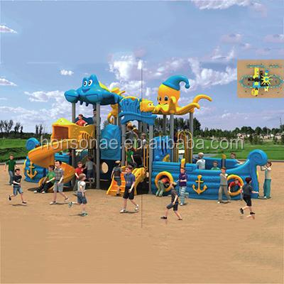 China Big Series Kids Park Slide Plastic Outdoor Plastic Swing Combination Ocean Theme Playground Indoor Playground For Resort Park for sale