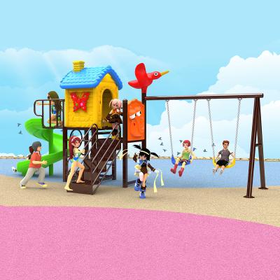 China Cheap Plastic Kids Outdoor Play Swings Outdoor Playground for sale