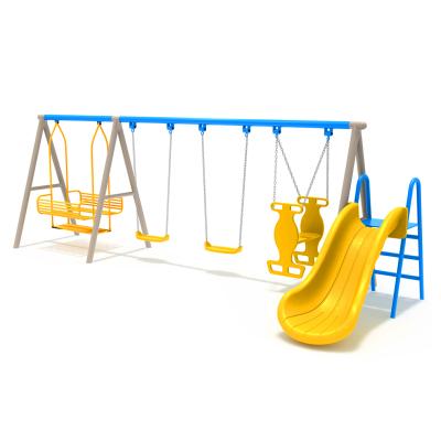 China Outdoor Playground Outdoor Playground Plastic Slide Swing Set For Kids Adults for sale