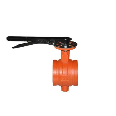 China General Hand Lever Operated End Fire Protection Grooved Butterfly Valve for sale