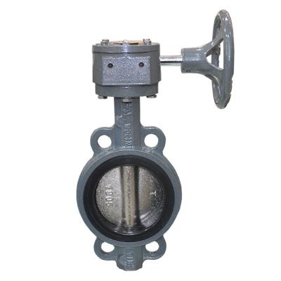 China General Rubber Type Worm Gear Seat Wafer Butterfly Valve for sale