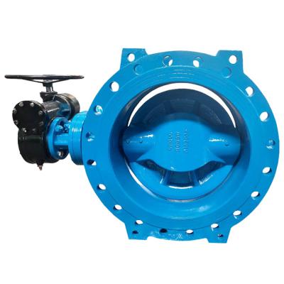 China Flexible opening and closing manual operated double flange eccentric butterfly valve for sale