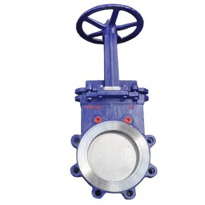 China Non-clogging mud knife hand wheel hook type gate valve for sale