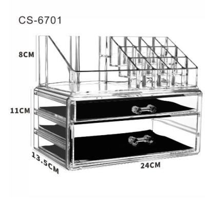 China Creativity Transparent Acrylic 4 Drawer Cosmetics Storage Box 3 Layer Skin Care Layout Drawer Type for sale