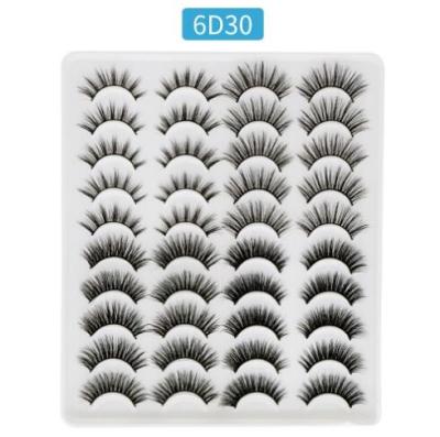 China Chemical fiber border many chemical fiber 3D multi-layer three-dimensional natural thick false eyelash thick hard makers 20 pairs for sale