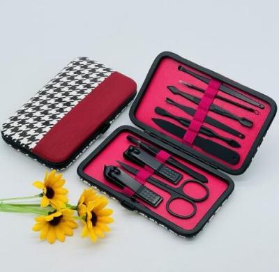 China Threading New Black Spring Nail Scissors Pliers Manicure Beauty Ten Sets for sale