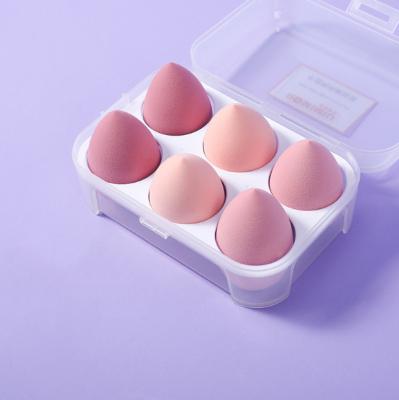 China FACE 6 Pack Soft Beauty Make Up Diagonal Egg Set Water Drop Powder Puff for sale