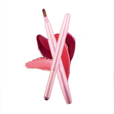 China General Manufacturers Spot Wholesale Hair Rose Single Fiber Fiber Brush Portable Makeup Lip Lipstick Telescopic Brush for sale