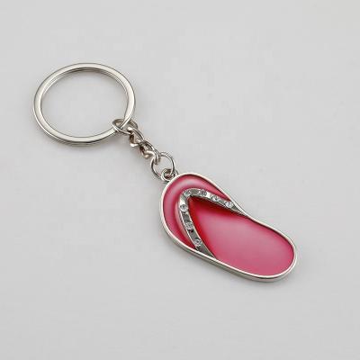 China Gift Manufacturer cheap Metal Custom soft hard enamel key ring slipper key fob 2d/ 3d Key Chain for sale