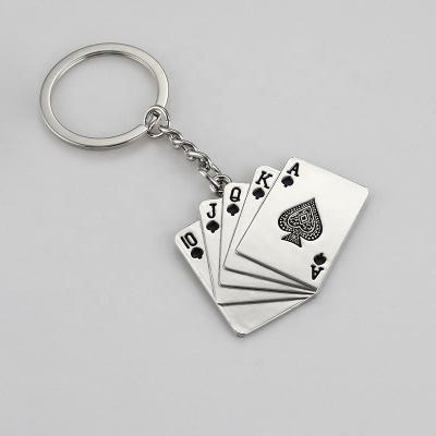 China Metal Factory wholesale custom key tag designer 2d 3d Poker keyring zinc alloy metal key chains for sale