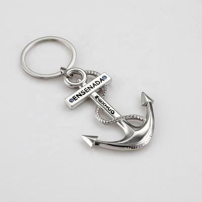 China Gift Factory Wholesale Llavero Custom ship anchor Metal Key Chain Company Logo Letter Key holder for sale