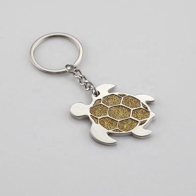 China Gift Metal keychain customized turtle soft hard enamel key fob for bag decoration cute keychain for sale