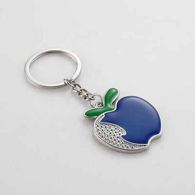 China Gift Custom logo 2d keychain metal gift fancy bling apple key holder custom ketter key ring for sale