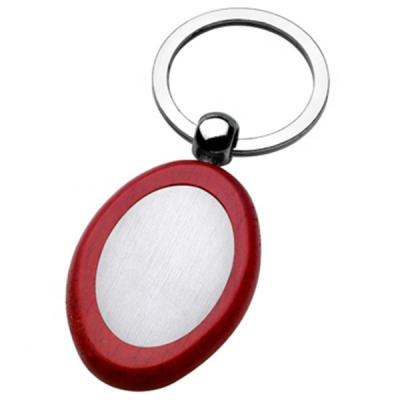 China Customized Key Chain Logo Round Rectangle Engraving Mute Key FOB Holder For Gift Wooden Key Chain for sale