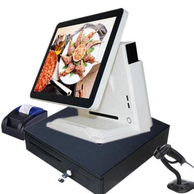 China LKS-POS818 all in one full flat terminal display MSATA 32/64/128GB built-in touch screen POS MSR client and optional VFD for sale