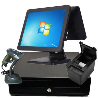 China 2021 New Design Black All In One Double Aluminum System 15Inch Touch POS Machine 512GB for sale