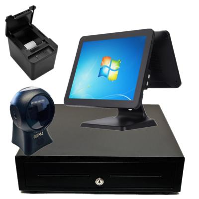 China Offline Machine With Barcode Scanner Cash Drawer With Printer POS 15inch POS All In One 512G for sale