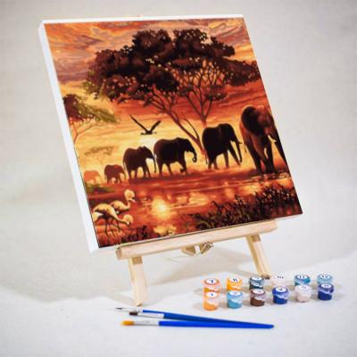 China New Classic/Postmodern 40*50 Multicolor Elephant Acrylic Acid Paint By Number Dropshipping Set Paint By Numbers Kits for sale