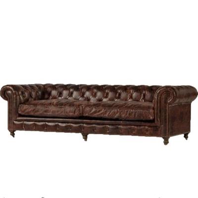 China Genuine Leather Sofa Set Hot Product American Antique Genuine Leather Sofa Set Custom Sofa Living Room Furniture for sale