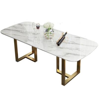 China Custom Marble Dining Table Furniture Dining Tables Chairs Modern Metal Dining Table Marble for sale