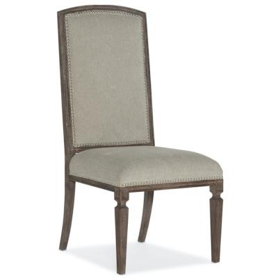 China High Quality Traditional Villa Dining Room Furniture Traditional Wood Fabric Upholstered Side Chair Dining Chair for sale