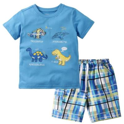 China 2021 Casual European And American Summer Style Baby Boy Clothing Set 2pcs Short Sleeve Cotton Kids Clothing Set for sale