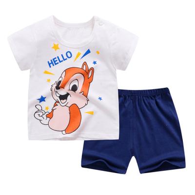 China 2021 new summer children's casual clothing sets cartoon T-shirt and shorts sets children's boys clothes wholesale for sale