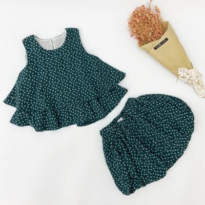 China Wholesale Fashion Kids Clothing Sets Boutique Summer Kids Girls 2pcs Dresses Washable Set for sale