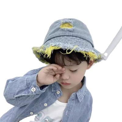 China New Fashion Dobby Baby Summer Hat Kid Toddler Girls Boys Snap Cowboy Beach Sun Protect Children Bucket Hats H 2-8 Years for sale