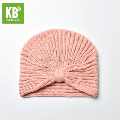 China 2017 COMMON Warm Adult Women's Autumn Girl Pink Pink Butterfly Knot European Winter Thick 100% Handmade Acrylic Knit Beanie Hat for sale