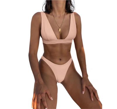 China 2022 newest size swimwear luxury women's plus size leg cut bikini the hot top for sale