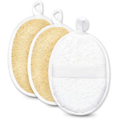 China All Natural UPDATED Exfoliating Loofah Sponge Pads, Natural Material Loofah Pads Shower Body For Men/Women Bath Spa And Shower for sale