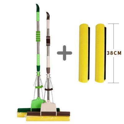 China Sustainable Household Cleaning Portable Telescopic Stainless Steel Handle Pva Sponge Squeeze Broom for sale