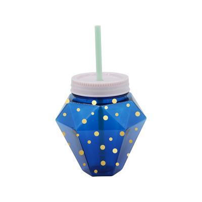 China 2021 Viable Most Popular Product 18 Ounce Clear Plastic Diamond Cup Tumbler With Lid And Straw Reusable Glitter Colored Cups For Party for sale