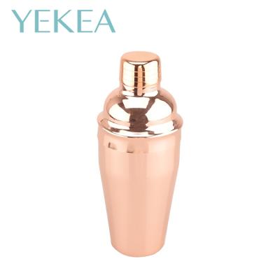 China Wholesale Metal and Party Wine Rose Gold 550ml Single Wall Glitter Steel Bar Shaker for sale