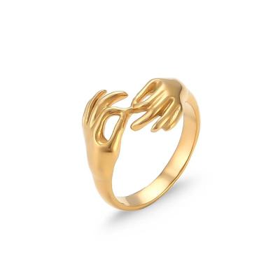 China Waterproof And Rust Proof Fashion 18K Gold Stainless Steel Finger Ring Wholesale for sale